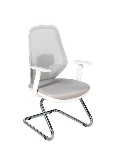 Ofisbazaar Dali Beyaz Fileli Misafir Koltuğu Ergonomik Toplantı Ve Bekleme Koltuğu Gri Gri