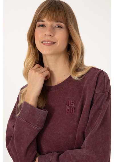 U.s. Polo Assn. Kadın Plum Sweatshirt 50314186-vr177 New Plum