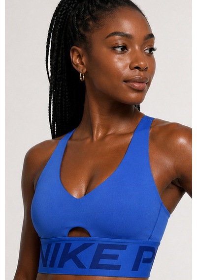 Nike Pro Indy Plunge-support Bra Kadın Spor Bra Sax Mavi Saks Mavisi