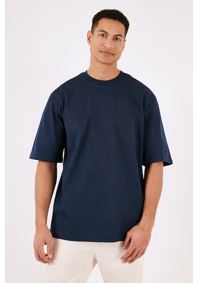 Buratti Pamuklu Oversize Bisiklet Yaka Basic Erkek T Shirt 5902365 Indigo