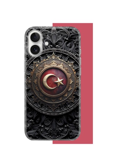 Apple iPhone 17 Uyumlu Türk Rozet Uv Baskılı Silikon Kılıf Renkli