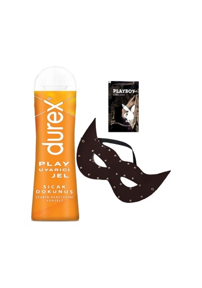 Durex Play Sıcak Dokunuş Bay Bayan Uyarıcılı Jel 100 Ml + Siyah Deri Göz Maskesi + Hediye