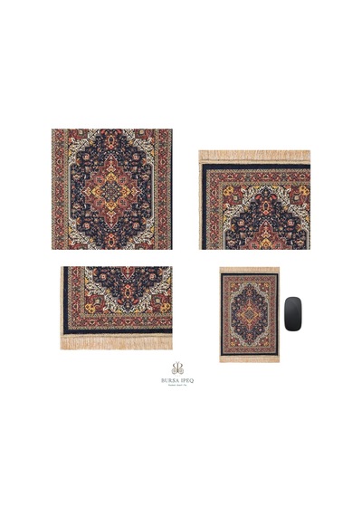 Siyah Dekoratif Küçük Halı Mousepad