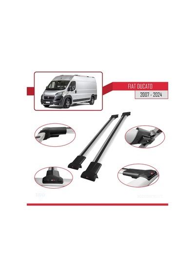 Fiat Ducato 2007 Ve Sonrası İle Uyumlu Fly Model Ara Atkı Tavan Barı Gri
