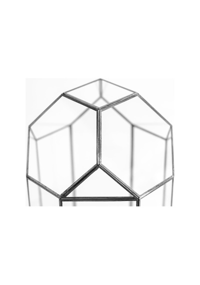 Tr 33x20x20cm Siyah Geometrik Teraryum Cam Fanus Takı Aksesuar Çikolata Kutusu Genel