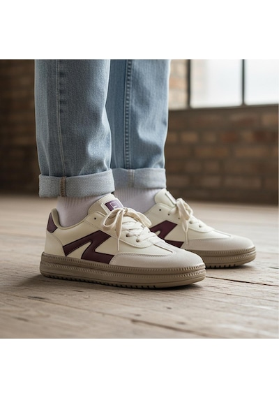 Ispartalılar 510 Hazır Taban Unisex Spor Ayakkabı Bağcıklı Rahat Sneaker Erkek Kadın Spor Ayakkabı Bej