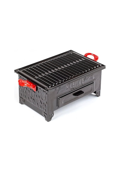Cemre C01 Yağdanlıklı Mangal Emayeli 28cmx43cm Kahverengi - Siyah