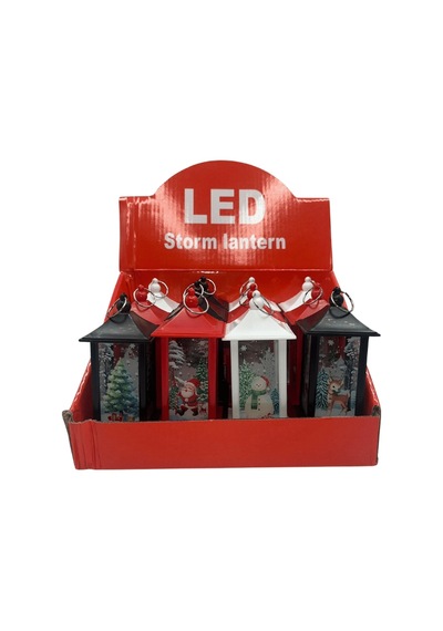 Yılbaşı Fener Ledli Kare Desenli 13 Cm 1 Adet