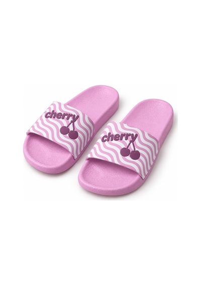 Erma Cherry Pembe Kiraz Desenli Ev Ve Banyo Terliği Standart