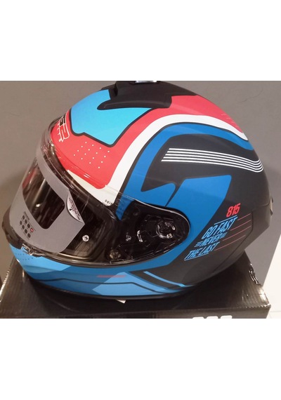 Rs2 320 Dp815 Mavi Kırmızı Siyah Kapalı Kask