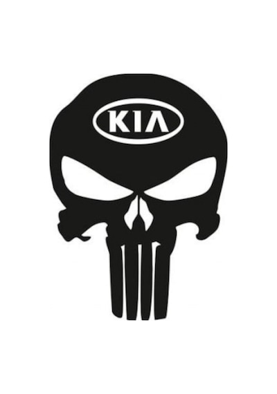Kia Kuru Kafa Punisher Araba Sticker Yapıştırma