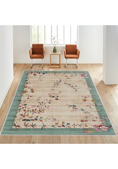 Rovigo Home Dijital Baskı Kaymaz Taban Salon Halısı Rvg1034 Çok Renkli