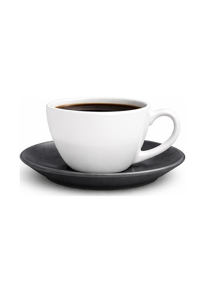 2 Kişilik Tabaklı Porselen Çay Fincanı Beyaz