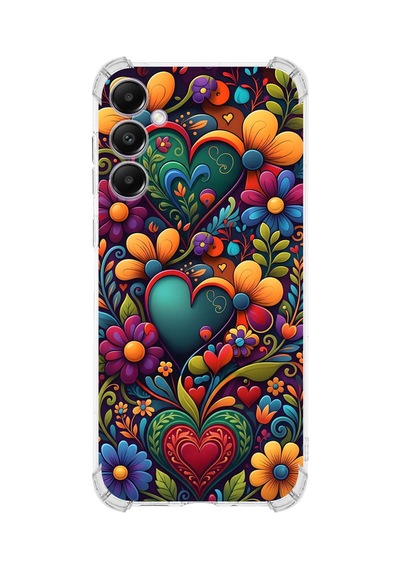 Printify Samsung Galaxy A05s İle Uyumlu Düşlerin Dansı Serisi Çiçeklerin Dansı Tasarımlı Uv Baskılı Köşe Korumalı Antişok Kılıf Şeffaf
