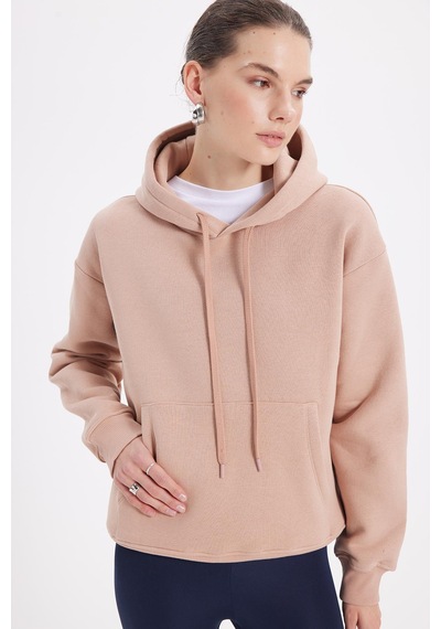 Tudors Kadın Oversize Geniş Kesim Pamuklu Yumuşak Dokulu İçi Polarlı Basic Vizon Kapüşonlu Sweatshirt-37907 Vizon1 Tudors Kadın Oversize Geniş Kesim Pamuklu Yumuşak Dokulu İçi Polarlı Basic Vizon Kapüşonlu Sweatshirt-37907 Vizon1