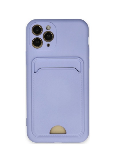 Apple iPhone Uyumlu 11 Pro Kılıf Kelvin Kartvizitli Silikon - Lila Bz8683140168179