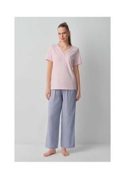 Suwen Jade Pamuklu Pijama Takımı Wsh105100251075 Mavi