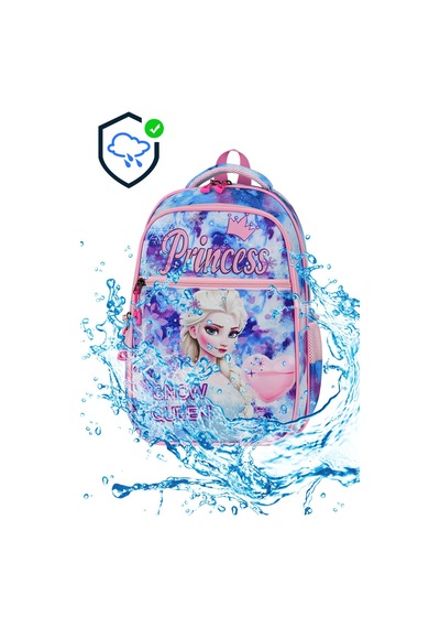 Yeni Sezon Desenli 2 Li Ortopedik Kız Okul Çantası Seti Beslenme Çantası Koyu Pink