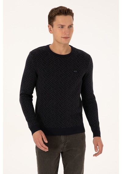 U.S. Polo Assn. Erkek Slim Fit Bisiklet Yaka Antrasit Kazak 50308343-VR006