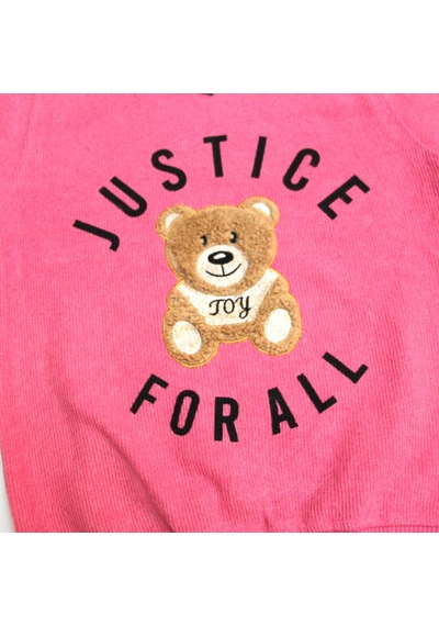 AYICIK PELUŞ NAKIŞLI BASKILI SELANİK KIZ SWEATSHIRT FUŞYA RENK 9Y Fuşya
