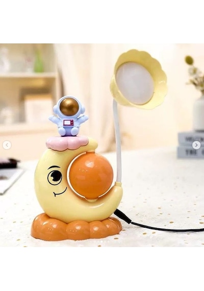 Konyax Çocuk Odası Ay Ve Astronot Desenli Gece Lambası Renkli