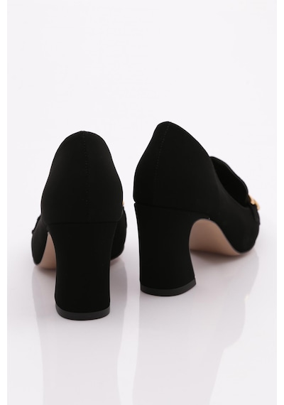 Dgn 170 Kadin Topuklu Ayakkabi 170-2489-R1700 Siyah Velvet