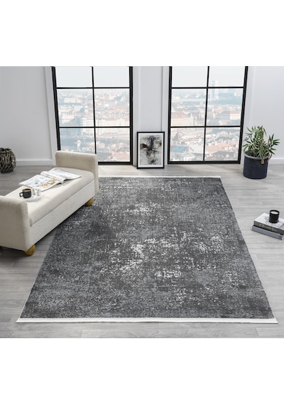 Mariesse Home Vita Serisi Bambu Dokulu Modern Sık Dokuma Koridor Kesme Yolluk Dokuma Makine Halısı Evita6001 Antrasit