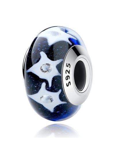 Fubena Desenli Murano Charm Gümüş