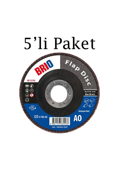 Brio Flap Disk 125xp80 Ao 5'li Paket