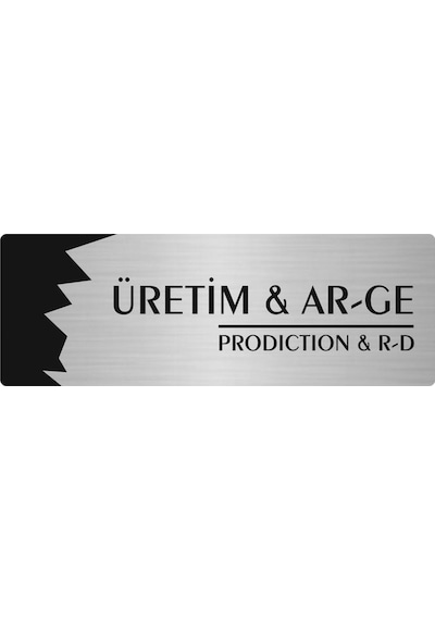 Metal Departman Kapı İsimliği, Üretim & Ar-ge Production & R-d 10x20 Cm Gümüş Renk