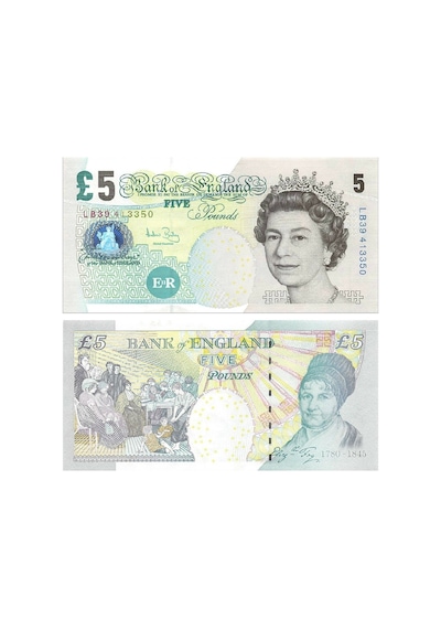 İngiltere 2002 Yılı 5 Pound Kraliçe Elizabeth Kağıt Para Çil Unc Koleksiyon Para