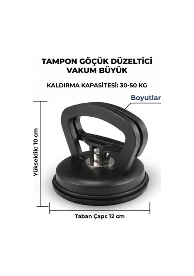 Büyük Boy Vakumlu Göçük Düzeltici Cam Taşıma Aparatı 30-50 Kg 12 Cm