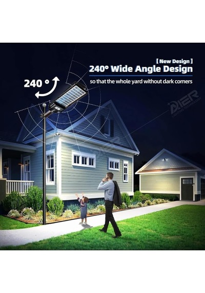 300w Çift Yüzey Şarjlı Güneş Enerjili Ultra İnce Led Sokak Lambası/ Su Geçirmez, Sensörlü, Kumandalı