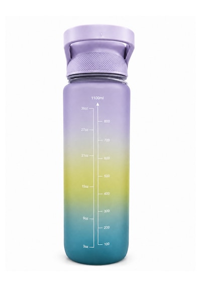 Motivasyon Su Matarası 1100 Ml Zaman Çizelgeli Sızdırmaz Kilitli Taşıma İpli Spor Matara Mor