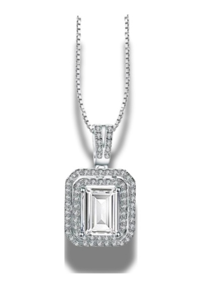 Brezza Lusso Jewelry Pırlanta Model Baget Taşlı Attractive Gümüş Kadın Kolye Gümüş 45 Cm 45 Cm