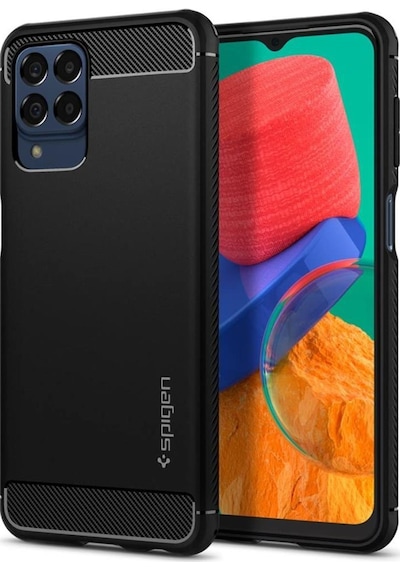 Spigen Galaxy M33 5g İle Uyumlu Kılıf Rugged Armor Black Siyah