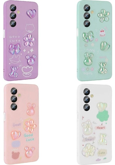 Galaxy Uyumlu  A34 Kılıf Kabartma Figürlü Parlak Zore Toys Silikon Kapak