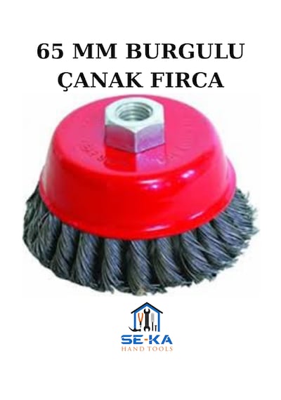 Burgulu Çanak Tel Fırça 65 Mm Spiral Taşlama Uyumlu Pas Temizleme Metal Fırça
