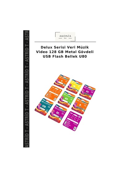 Delux Serisi Veri Müzik Video 128 Gb Metal Gövdeli Usb Flash Bellek U80