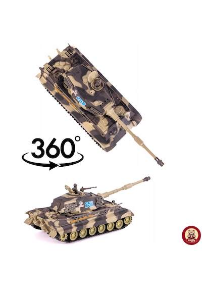 Oyuncak Uzaktan Kumandalı Tank Leopard Model Alman Tankı Sesli Led Işıklı Müzikli Ses Ve Atış Efektli Şarjlı Göndesi 360 Dönen Rc Tank 1:20 Ölçek 38 Cm Kahverengi
