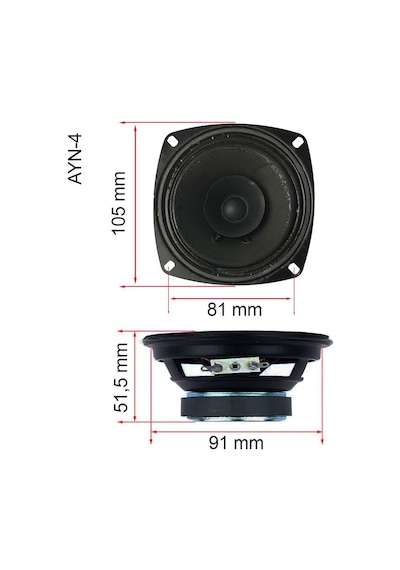 Lastvoice Ayn-4 Full Kağıt 40 Watt 8 Ohm 10 Cm 4 İnç Hoparlör Adet