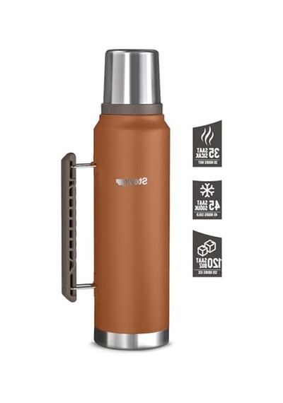 1 Camper Klasik Kulplu Sızdırmaz Çelik Termos Autumn Leaf 1.2 Lt St-259 Açık Beyaz