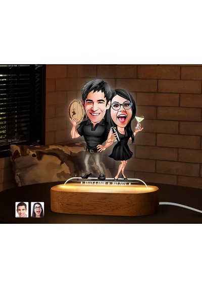 Bk Gift Kişiye Özel Sevgili Karikatürlü Dekoratif 3d Biblo Led Işıklı Gece Lambası-16, Düğün Hediyesi, Yıl Dönümü Hediyesi Kobitmeyen138291 Bk Gift