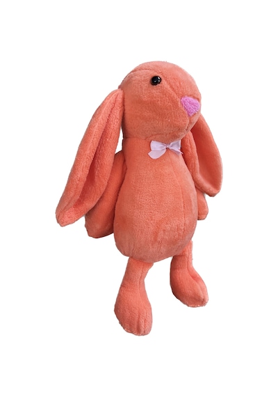 Uyku Arkadaşım Papyonlu Uzun Kulak Bunny Peluş Tavşan Nar Çiçeği