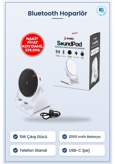 Bluetooth Hoparlör Taşınabilir Soundpad 5w 2000mah Telefon Standl