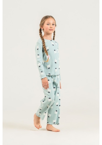 Rolypoly Kız Çocuk Teddy Bears Yeşil Uzun Kol Pijama Takım Rp3901-c-v2 Rp3901-c-v2