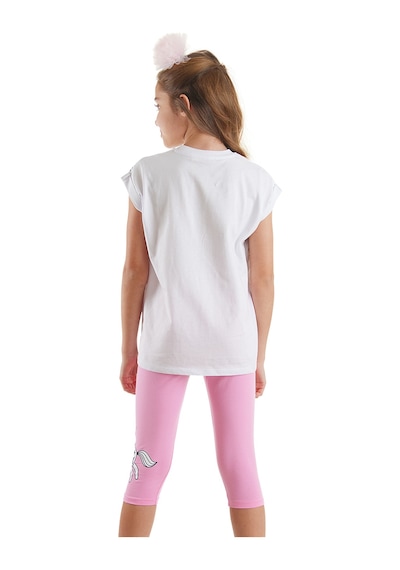 Denokids Believe in Magic Kız Çocuk Yazlık T-Shirt Tayt Takım