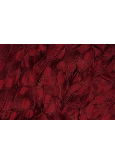 Puanlı Model Bordo Renk İp Perde Hazır Düğmeleri Dikilmiş İp Perde 300 270 Cm Bordo
