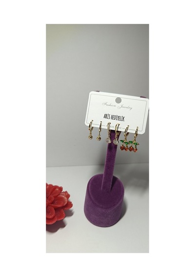 3 Lü Küpe Set Sarı - 726052452 Sarı