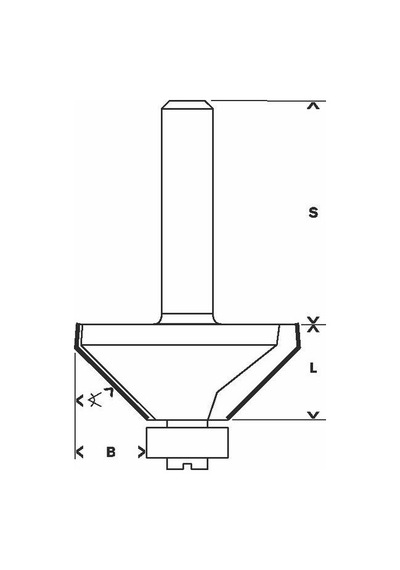 Bosch Stn Seri Ahşap İçin Çift Oluklu Sert Metal Bilya Yataklı PahAçma Freze 8x11x45MM - 2608628352